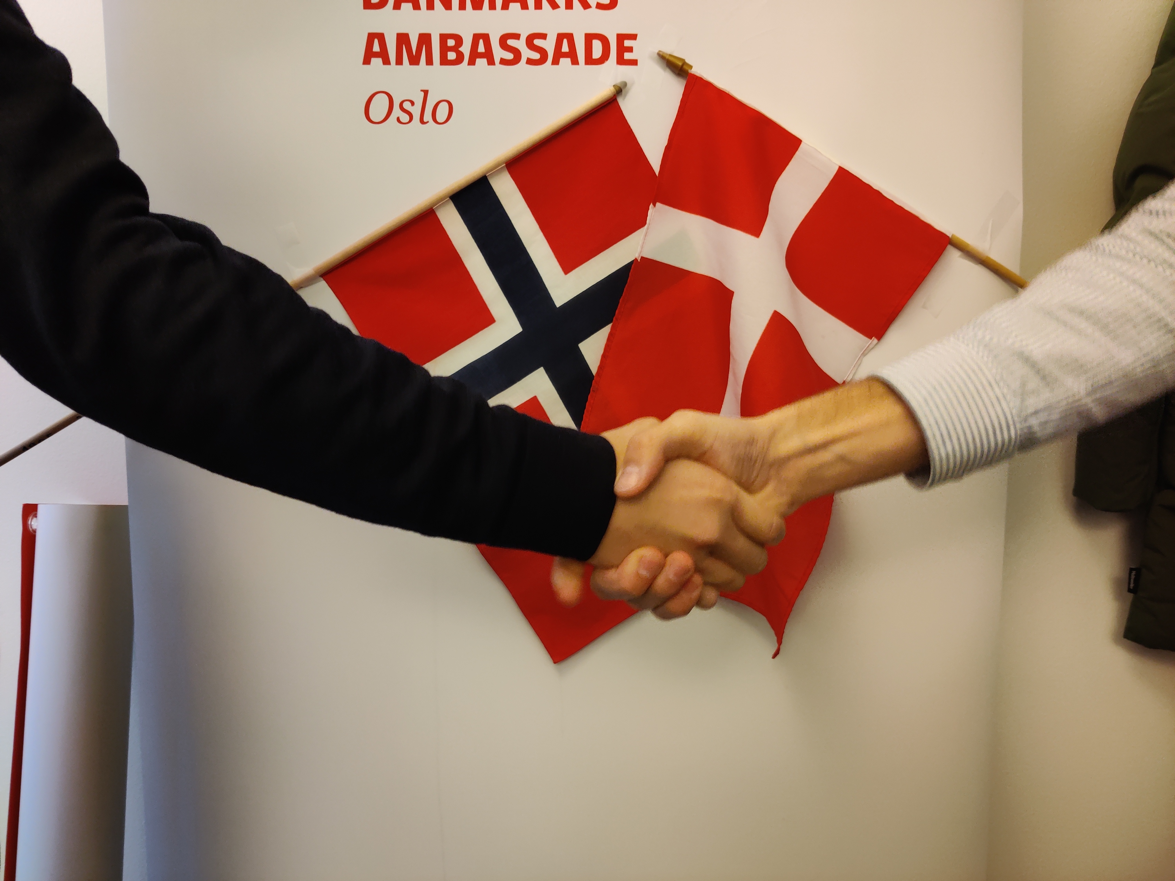 Billede af norsk og dansk håndtryk